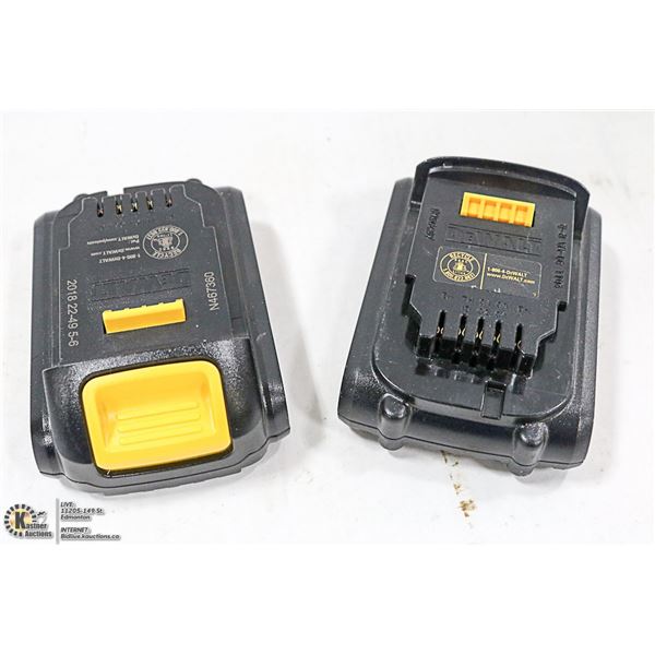 SETOF 2 DEWALT 20V MAX LITHIUM BATTERIES