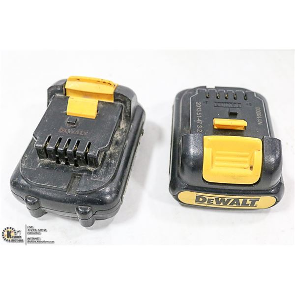 2 DEWALT 12 V LITHIUM BATTERIES