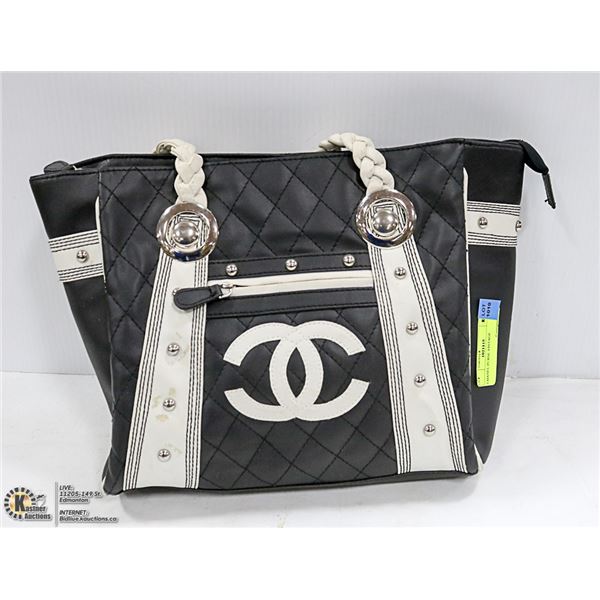 REPLICA CHANEL PURSE BLACK AND WHITE