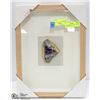 Image 1 : LARGE AMETHYST GEODE CRYSTAL IN SHADOW BOX FRAME