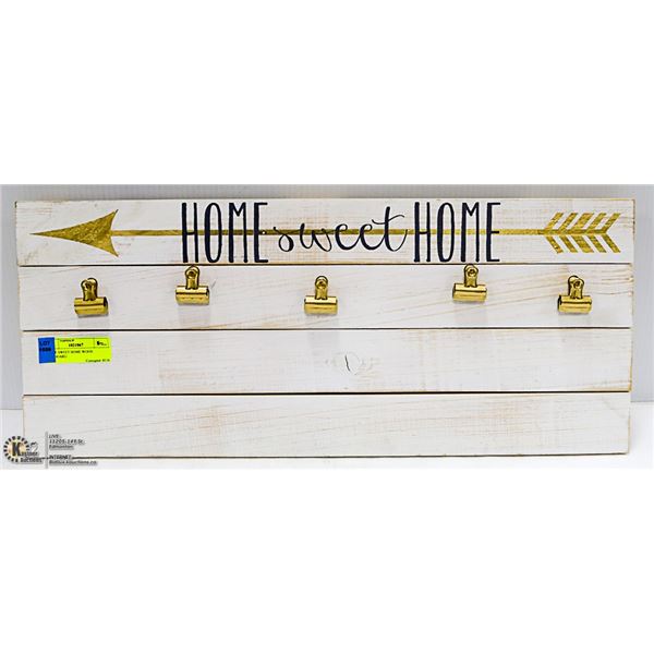 HOME SWEET HOME WOOD CLIPBOARD