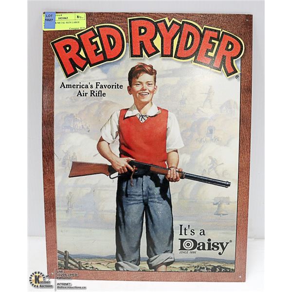 RED RYDER METAL SIGN LARGE VINTAGE