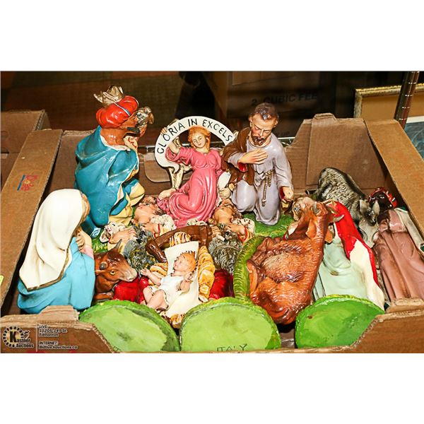 MADE IN ITALY LARGE HAND PAINTED NATIVITY SET