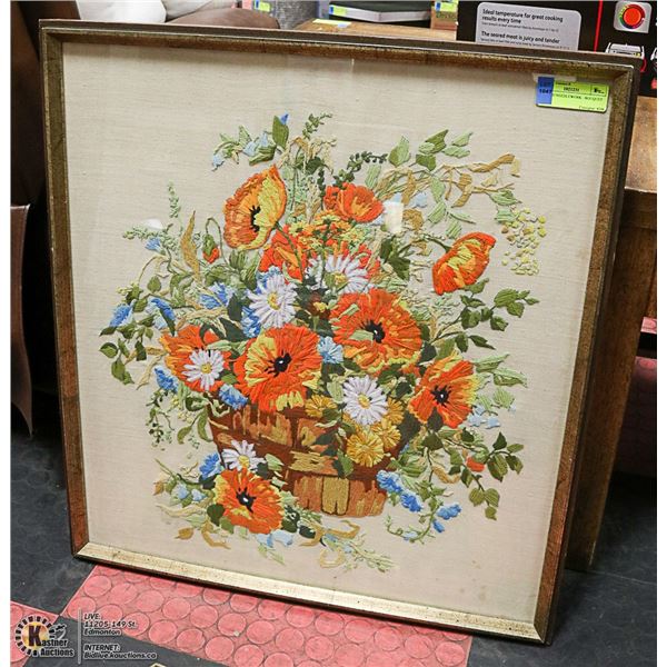 FRAMED NEEDLEWORK - BOUQUET