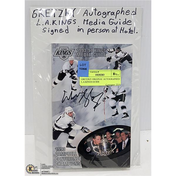 GRETZKY ORIGINAL AUTOGRAPHED L.A.KINGS GUIDE