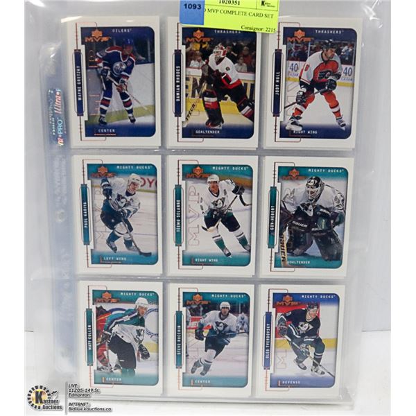 99-00 UD MVP COMPLETE CARD SET