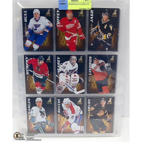 95-96 ZENITH PINNACLE COMPLETE CARD SET