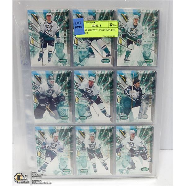 94-95 PARKHURST 1-270 COMPLETE CARD SET
