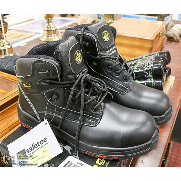 SAFETOE LEATHER MENS SIZE 11 WORK BOOTS WITH
