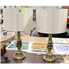 Image 1 : LOT OF 2 TABLE LAMPS BRASS COLOR STEM