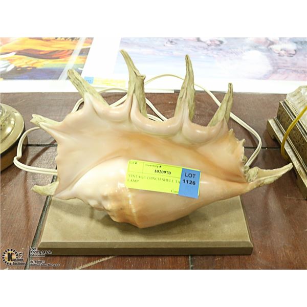 VINTAGE CONCH SHELL TABLE LAMP