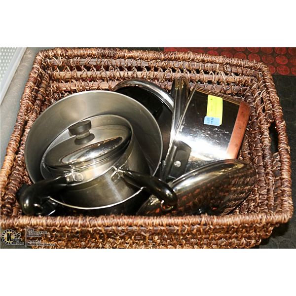 REVERE COPPER BOTTOM KITCHEN POT SET