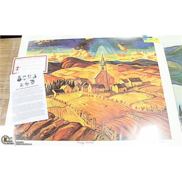 "VILLAGE CHURCH" BY  ARTHUR LISMER WITH COA