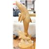 Image 1 : WOOD DOLPHIN STATUE, 21" TALL