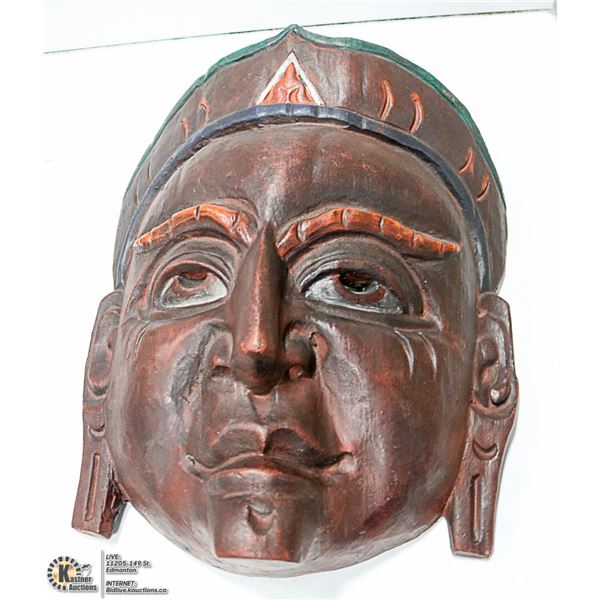 WOOD INDONESIAN FACE MASK WALL HANGING