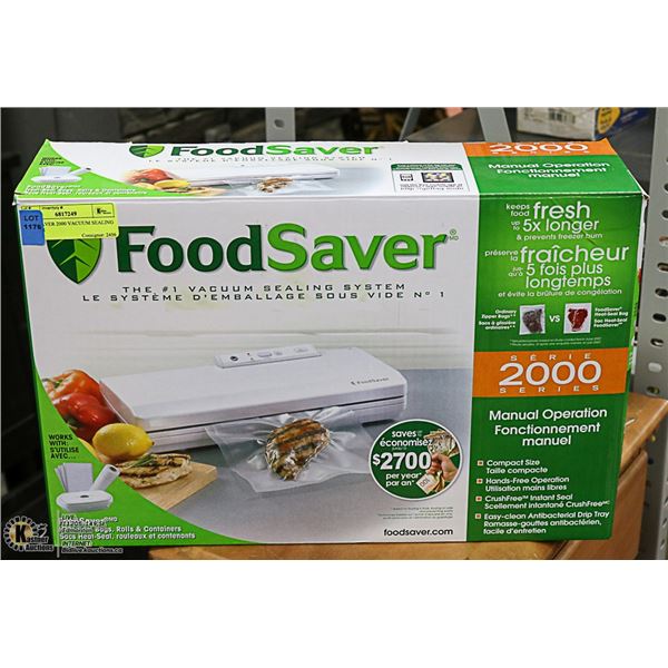 FOODSAVER 2000 VACUUM SEALING SYSTEM