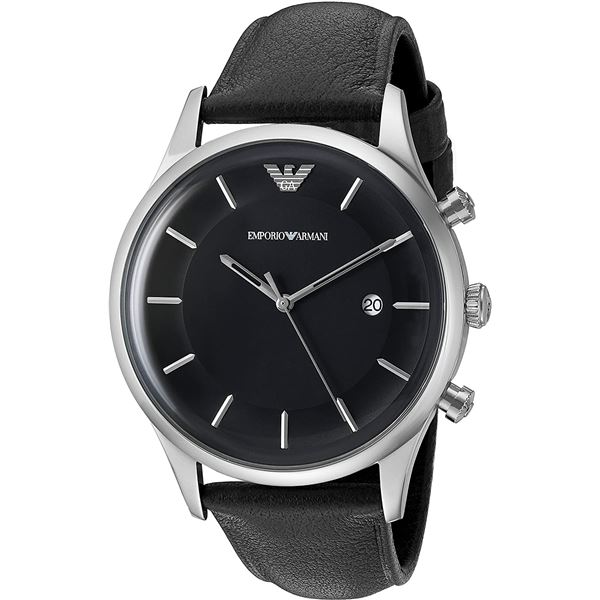 NEW EMPORIO ARMANI BLACK DIAL W/DATE MSRP $249