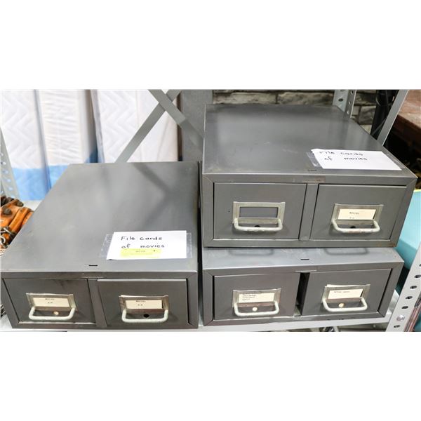 3 FILE CABINETS OF MOVIE CARDS