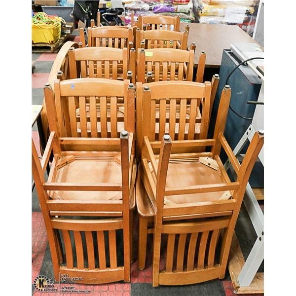 LOT OF 16 SOLID WOOD SIDE CHAIRS