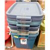 Image 1 : SET OF 4 RUBBERMAID ROUGHNECK STORAGE TOTES -