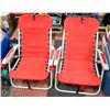 Image 1 : SET OF TWO FOLD OPEN BEACH CHAIRS - ALUMINUM