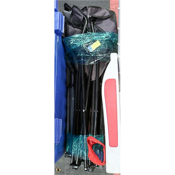 BUNDLE OF 3 LARGE FOLD-OPEN CAMP CHAIRS, BLACK