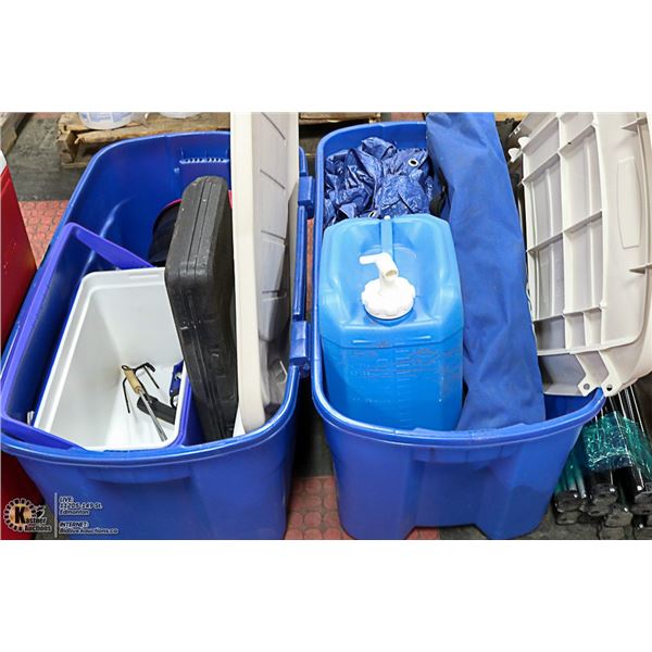 TWO BLUE RUBBERMAID ROUGHNECK JUMBO