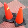 Image 1 : SET OF TWO ORANGE SAFETY CONES - ALL WEATHER