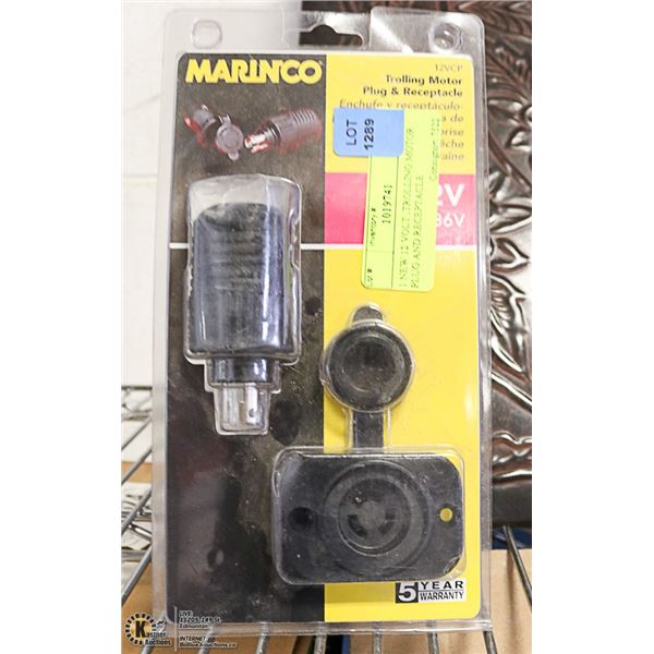 1 NEW 12 VOLT ,TROLLING MOTOR PLUG AND RECEPTACLE