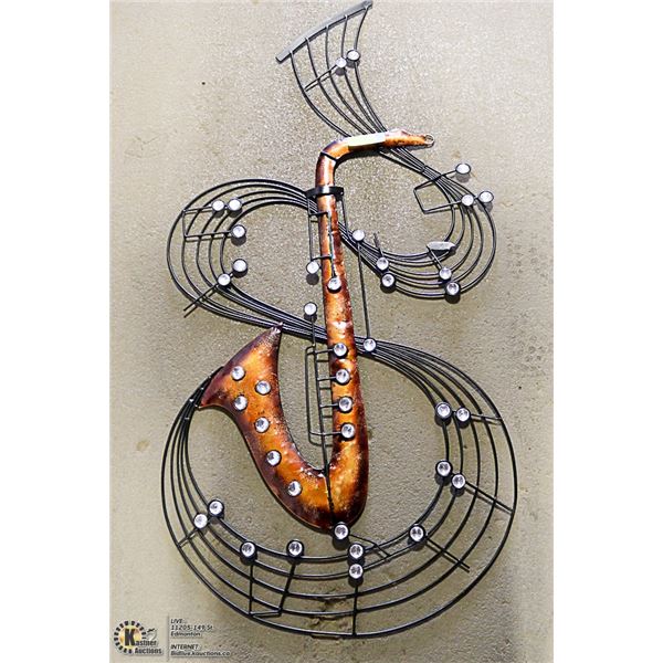 TRUMPET METAL WALL HANGING 46 X 22"