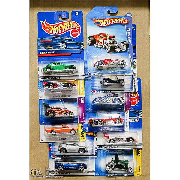 FLAT OF 15 HOTWHEELS IN PACKAGING