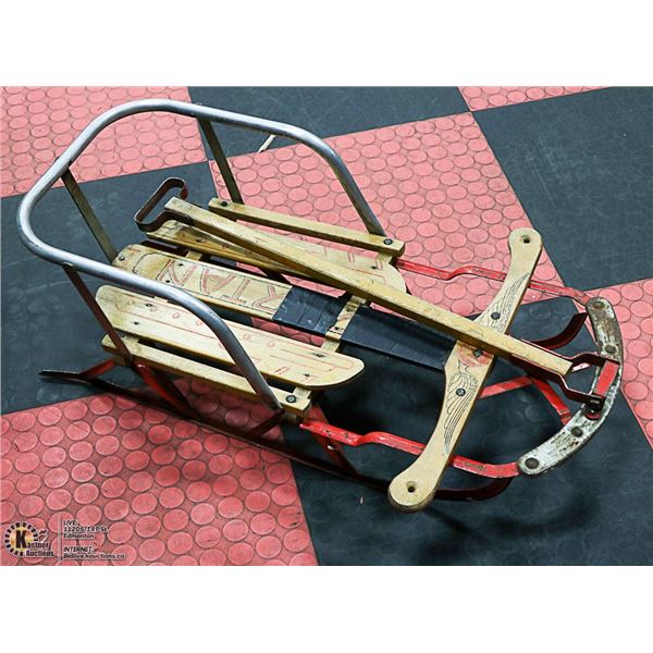 VINTAGE WOOD & METAL SLED