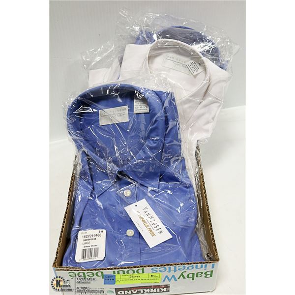 5 NEW LADIES BLUE & WHITE DRESS SHIRTS