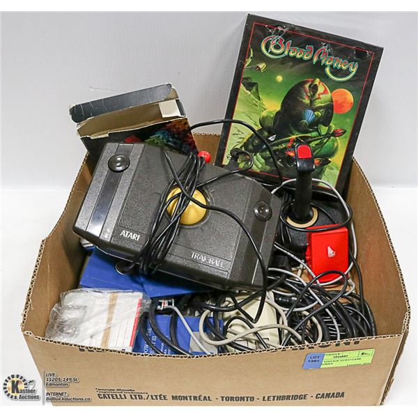 BOX OF VINTAGE VIDEO GAME ACCESSORIES