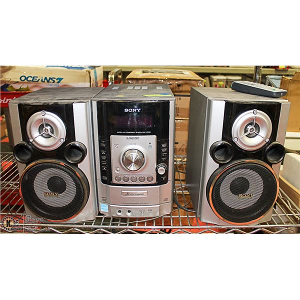 SONY STEREO, 2 SPEAKERS AND REMOTE