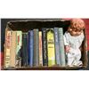 Image 1 : BOX OF VINTAGE KIDS BOOKS AND DOLL
