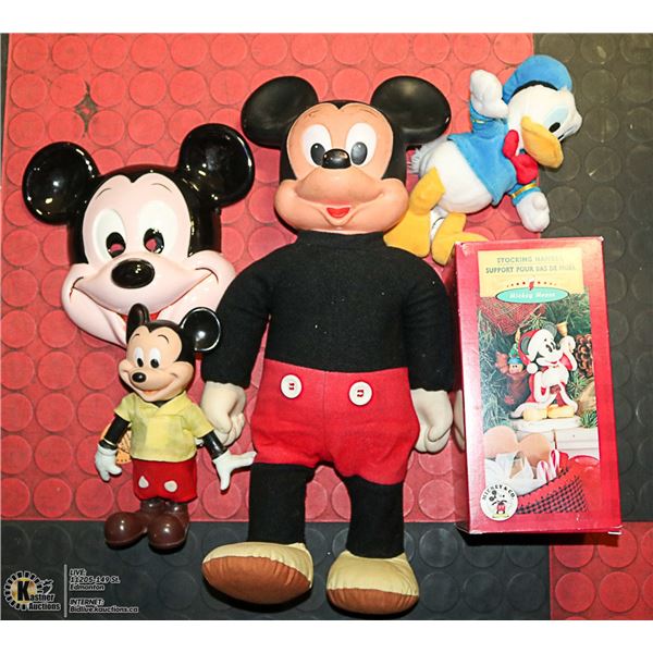 LOT OF VINTAGE MICKEY MOUSE COLLECTIBLES SUCH AS