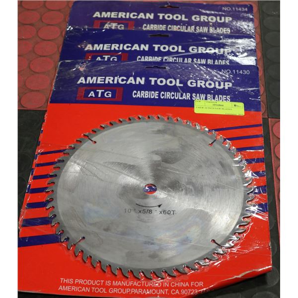 3 NEW 10 INCH SAW BLADES