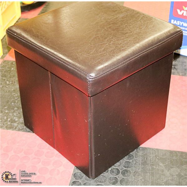 NEW LEATHER STORAGE OTTOMAN