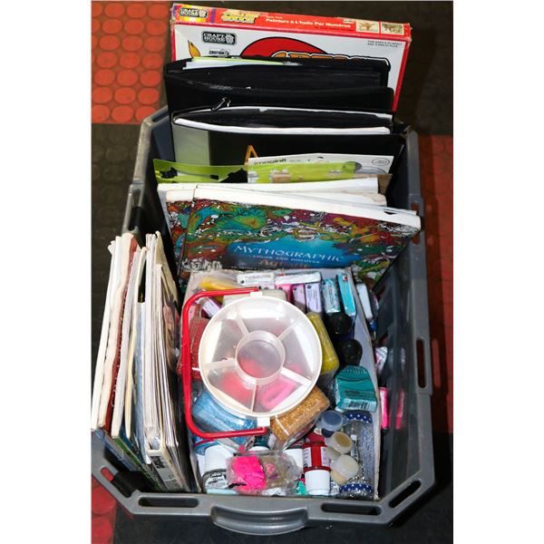 TOTE WITH ASSORTMENT OF CRAFTS/PAINTS