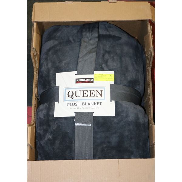 KIRKLAND QUEEN PLUSH BLANKET 98" X 92"