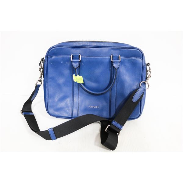ESTATE AUTHENTIC COACH BLUE LEATHER LAPTOP BAG