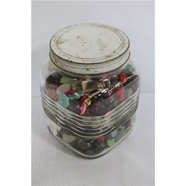JAR OF VINTAGE BUTTONS