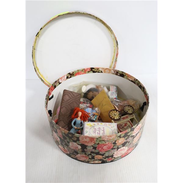 HAT BOX WITH MISC TOYS