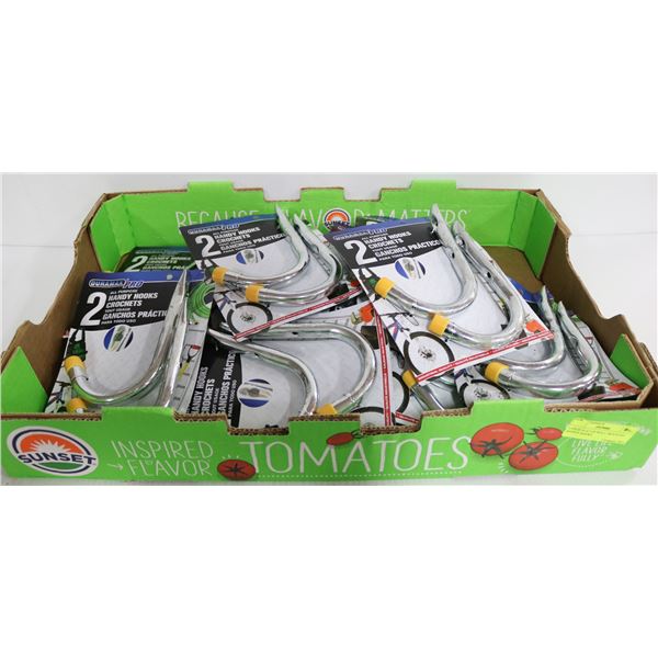 LARGE FLAT OF WALL MOUNTED HANDY HOOKS