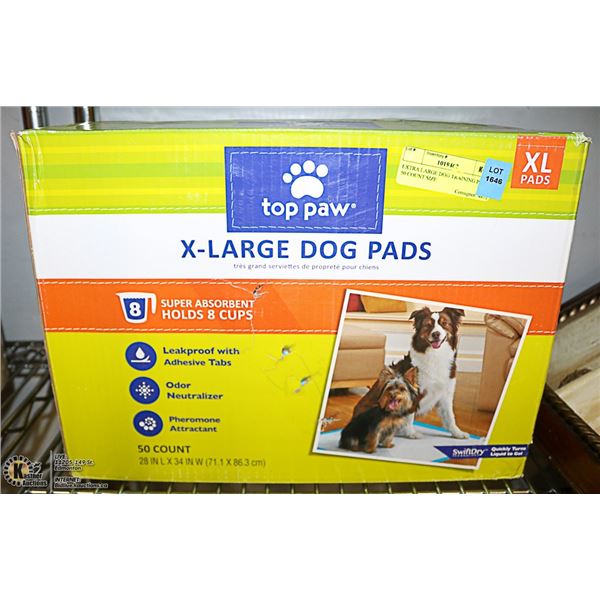 EXTRA LARGE DOG TRAINING PADS.   50 COUNT SIZE