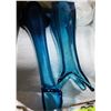 Image 1 : 2 VINTAGE BLUE ART GLASS