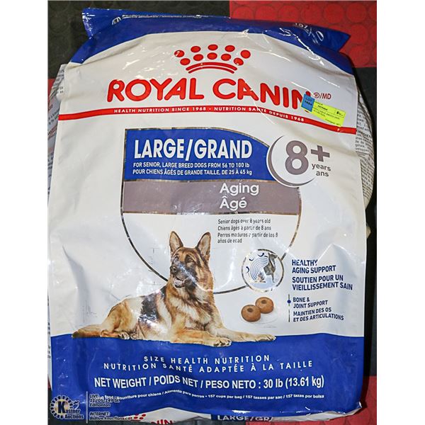 ROYAL CANIN LARGE BREED DOG FOOD,  XL 30 LBS SIZE,