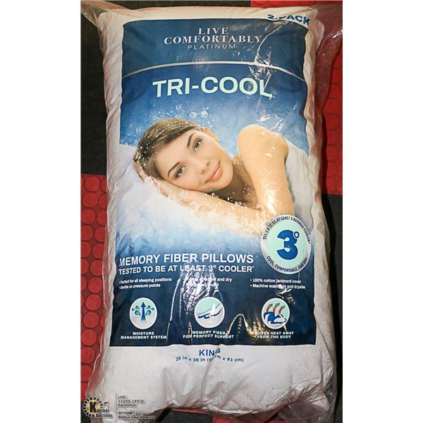 TRI-COOL MEMORY FIBER PILLOWS SIZE: KING 2 PACK
