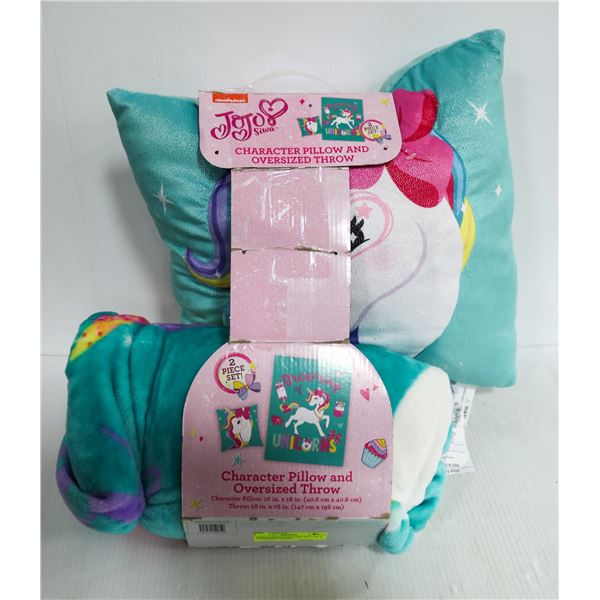 NICKOLODEON UNICORN PILLOW & OVERSIZED THROW